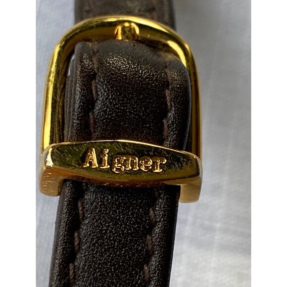 Etienne Aigner Dark Brown Leather Purse Crossbody Bag 10" X 7" VGUC - Picture 14 of 15